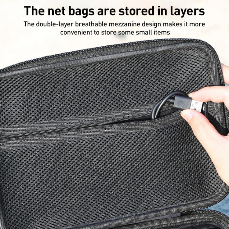 For DJI Osmo Action 5 Pro / 4 / 3 Hand Strap Shoulder Bag Camera and Accessories PU Storage Bag  - Black