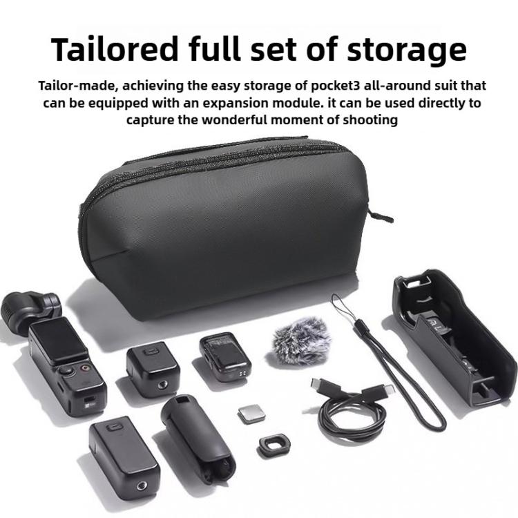 For DJI OSMO Pocket 3 Portable Carrying Case Body Storage Bag with Strap  - Black