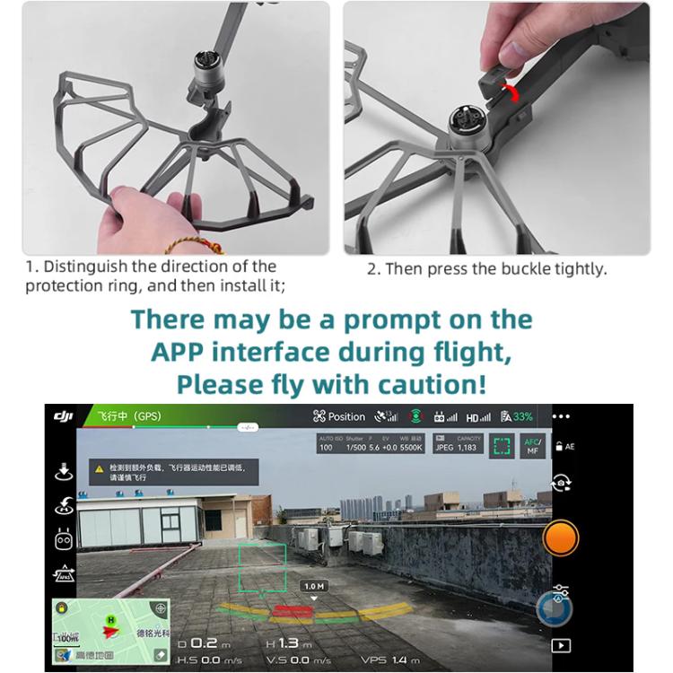 For DJI Mavic 2 Pro / 2 Zoom BRDRC Drone Propeller Surround Protective Guard Anti-collision Ring  - Grey