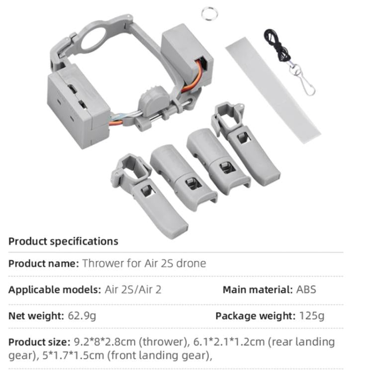 For DJI Mavic Air 2 / Air 2S BRDRC Air-Dropping System Thrower Parabolic  - Grey