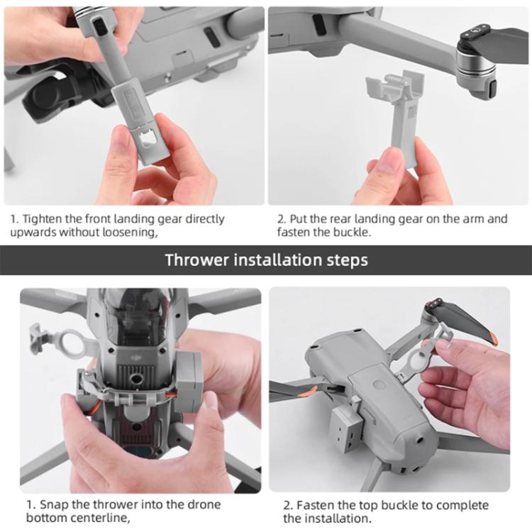 For DJI Mavic Air 2 / Air 2S BRDRC Air-Dropping System Thrower Parabolic  - Grey