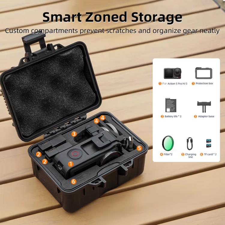 For DJI OSMO Action 5 Pro / 4 / 3 Camera Hard Storage Box Bag Protective Case  - Black