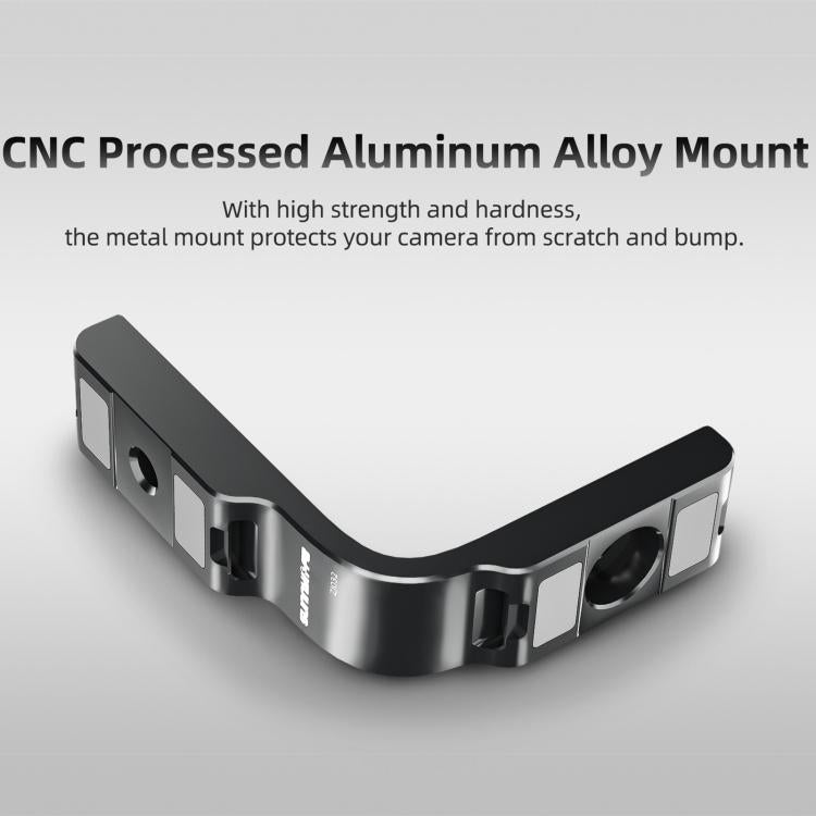 For DJI Osmo 360 Sunnylife Metal L-Type Vertical-Horizontal Mount with Magnetic Adapter Quick Release Mount Adapter Stand  - Black