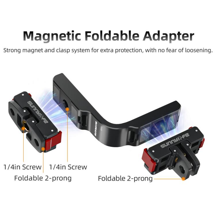 For DJI Osmo 360 Sunnylife Metal L-Type Vertical-Horizontal Mount with Magnetic Adapter Quick Release Mount Adapter Stand  - Black
