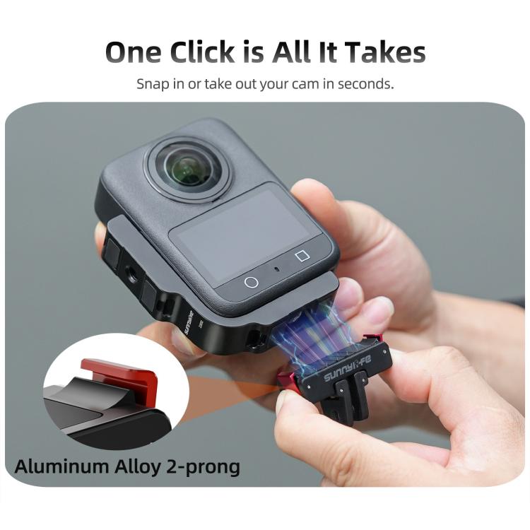 For DJI Osmo 360 Sunnylife Metal L-Type Vertical-Horizontal Mount with Magnetic Adapter Quick Release Mount Adapter Stand  - Black