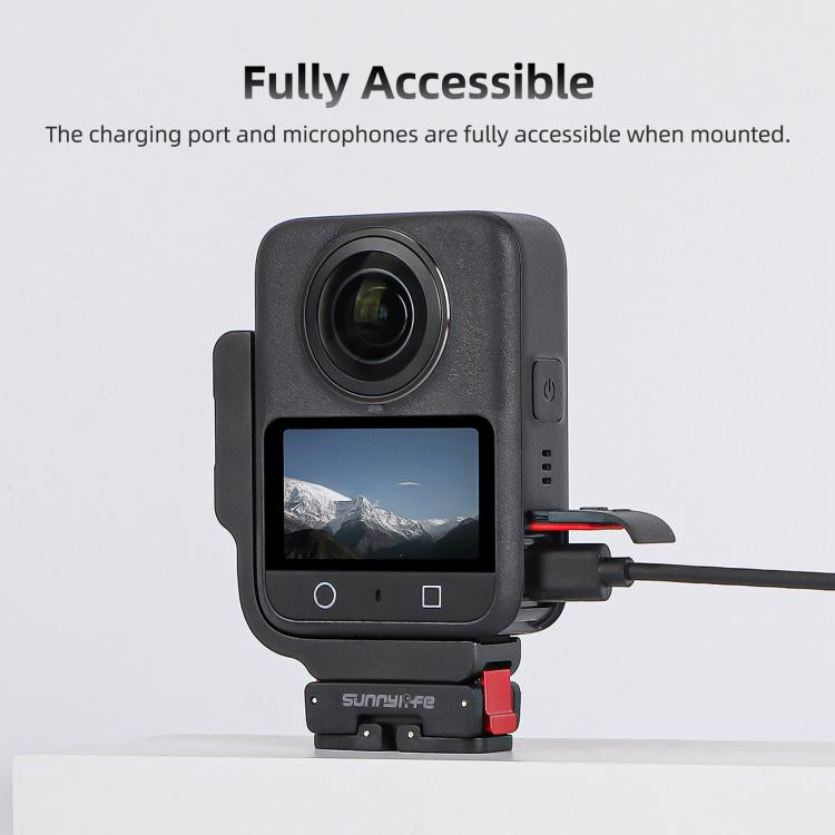 For DJI Osmo 360 Sunnylife Metal L-Type Vertical-Horizontal Mount with Magnetic Adapter Quick Release Mount Adapter Stand  - Black