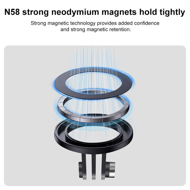 Magnetic Ring Base Mount with 1/4 inch Adapter  - Black