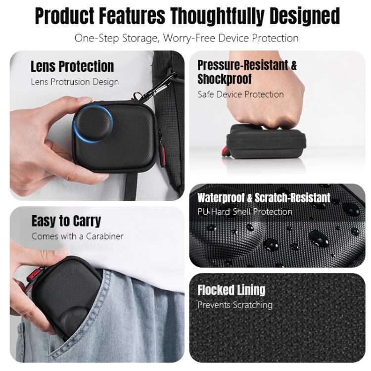 For DJI Osmo Nona STARTRC Camera PU Carry Box Storage Bag  - Black