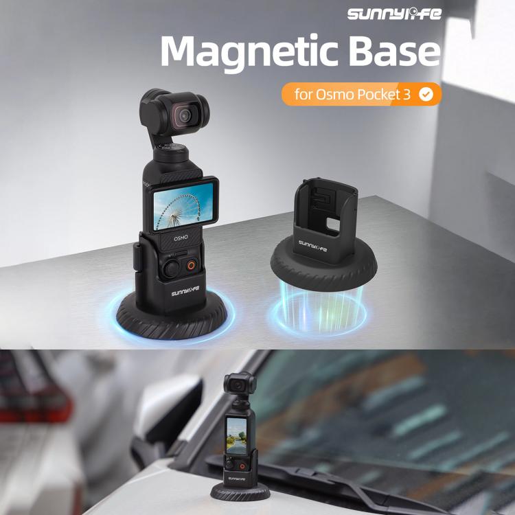 For DJI Osmo Pocket 4 / 3 Sunnylife Magnetic Base Mount Tabletop Base Stand Holder  - Black