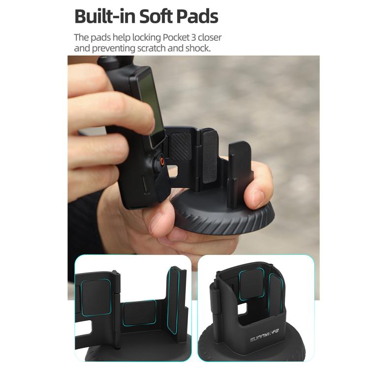 For DJI Osmo Pocket 4 / 3 Sunnylife Magnetic Base Mount Tabletop Base Stand Holder  - Black
