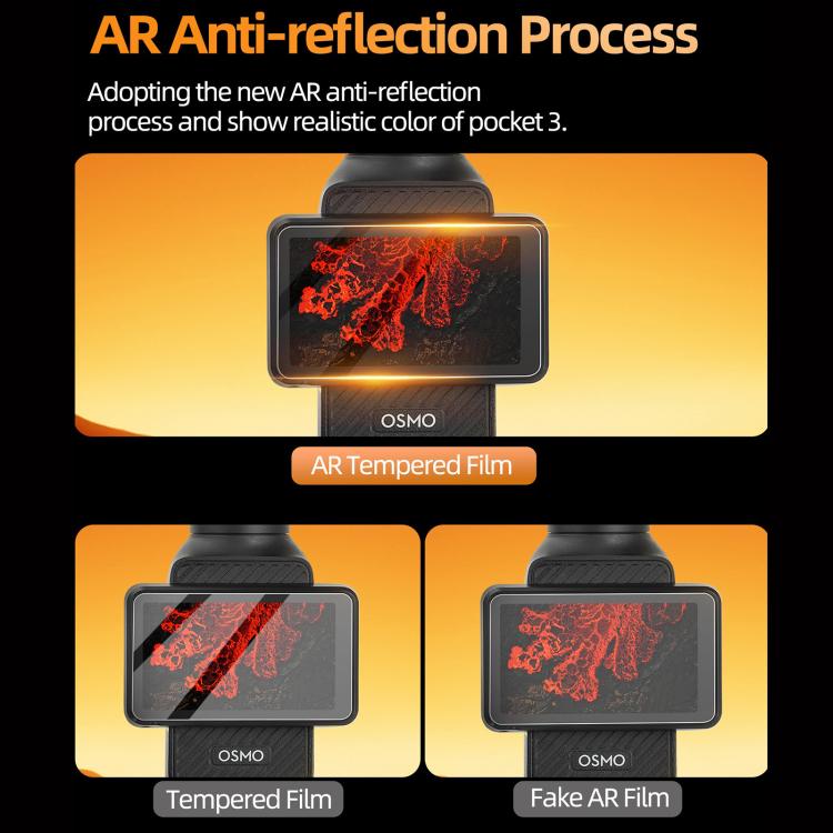 For DJI Osmo Pocket 4 / 3 Sunnylife Lens Screen Protector AR Anti-reflection Tempered Glass Film with Film Locator