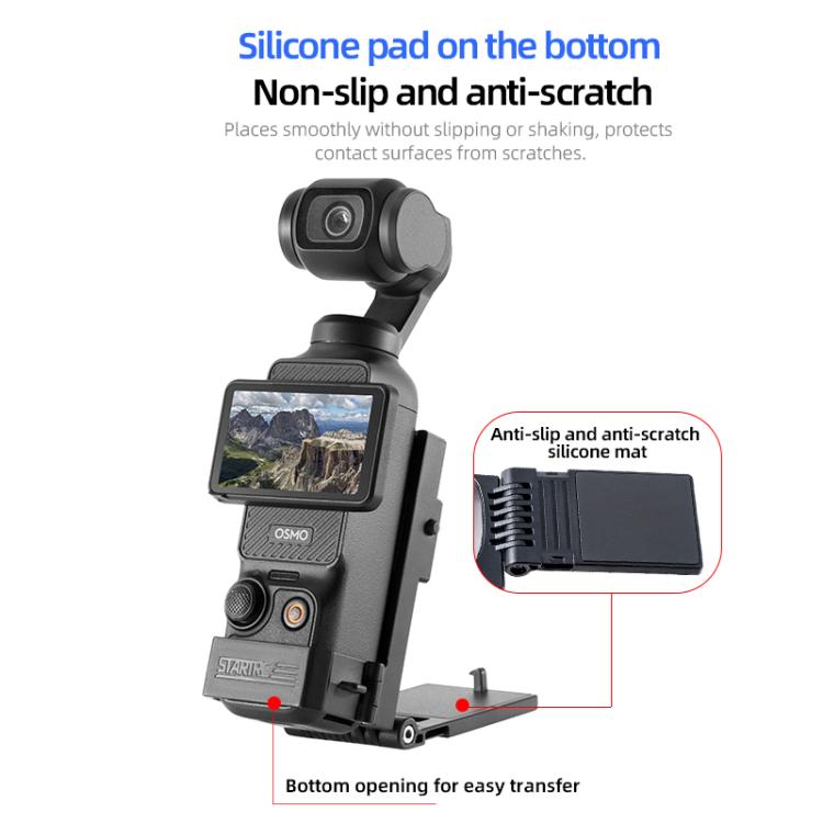 For DJI Osmo Pocket 4 / 3 STARTRC Folding Magnetic Mount Base Fixed Bracket  - Black