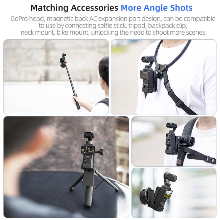 For DJI Osmo Pocket 4 / 3 STARTRC Folding Magnetic Mount Base Fixed Bracket  - Black