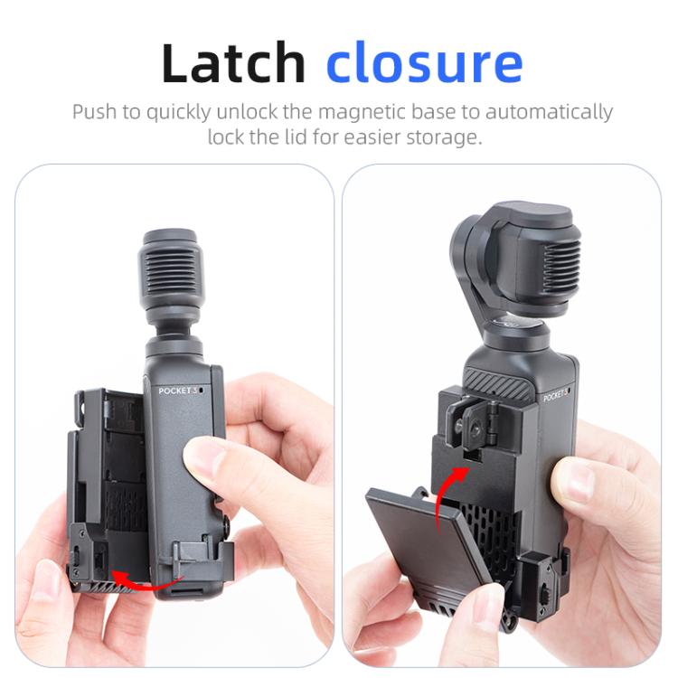 For DJI Osmo Pocket 4 / 3 STARTRC Folding Magnetic Mount Base Fixed Bracket  - Black