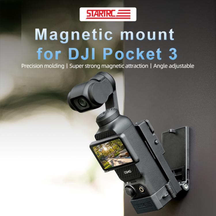 For DJI Osmo Pocket 4 / 3 STARTRC Folding Magnetic Mount Base Fixed Bracket  - Black