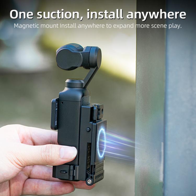 For DJI Osmo Pocket 4 / 3 STARTRC Folding Magnetic Mount Base Fixed Bracket  - Black