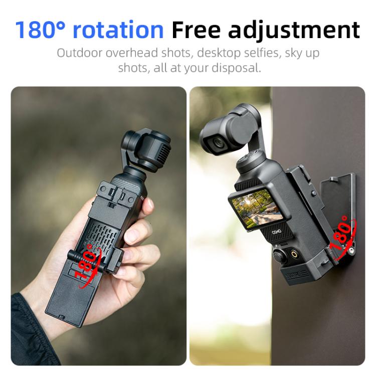 For DJI Osmo Pocket 4 / 3 STARTRC Folding Magnetic Mount Base Fixed Bracket  - Black