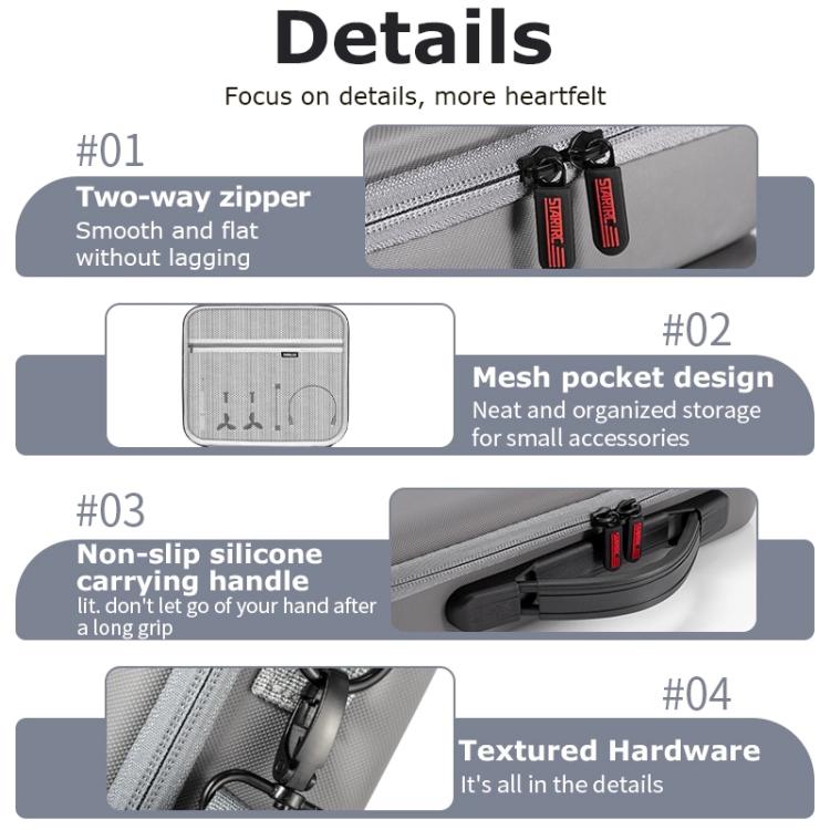 For DJI Neo STARTRC Shoulder PU Storage Bag Handbag  - Grey