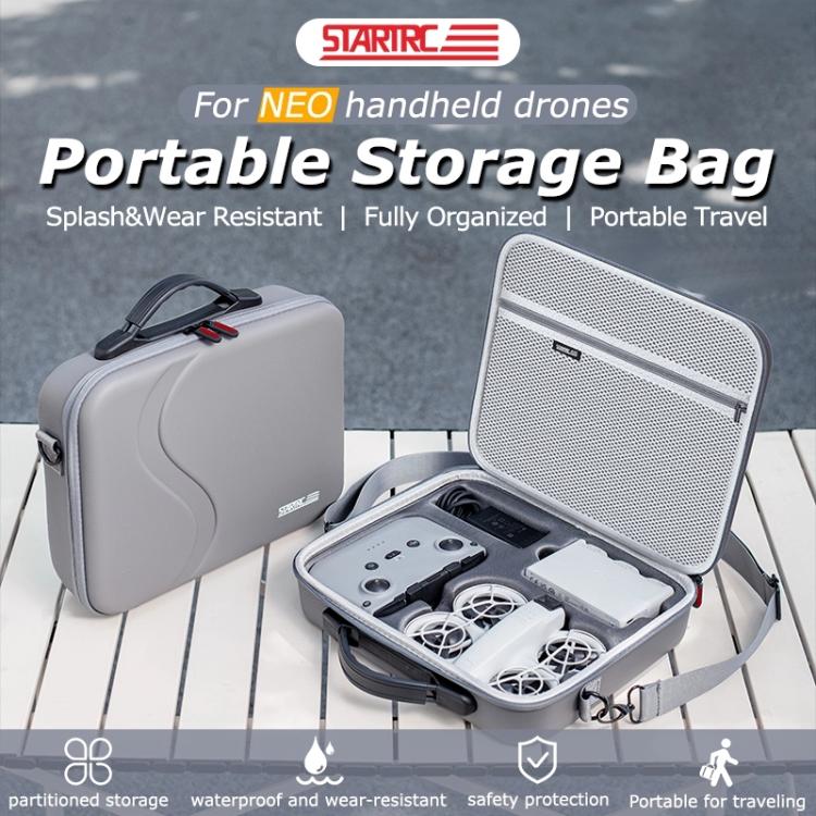 For DJI Neo STARTRC Shoulder PU Storage Bag Handbag  - Grey