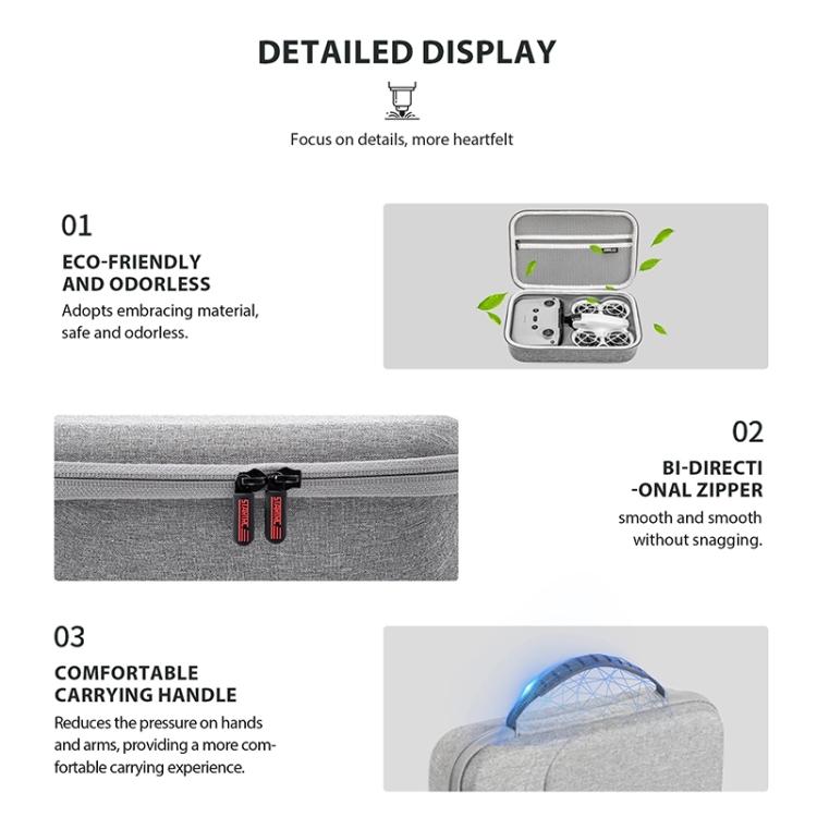 For DJI Neo STARTRC Shoulder Nylon Storage Bag Handbag  - Grey