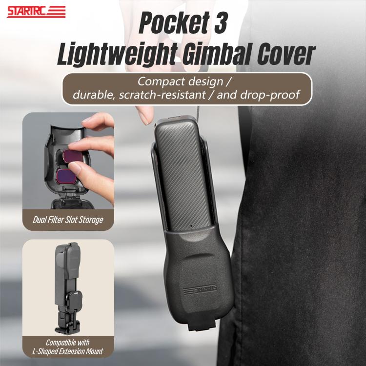 For DJI Osmo Pocket 3 STARTRC Short Type Protective Case Cover  - Black
