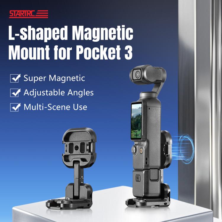 For DJI Osmo Pocket 4 / 3 STARTRC Metal L-shaped Expansion Bracket  - Black