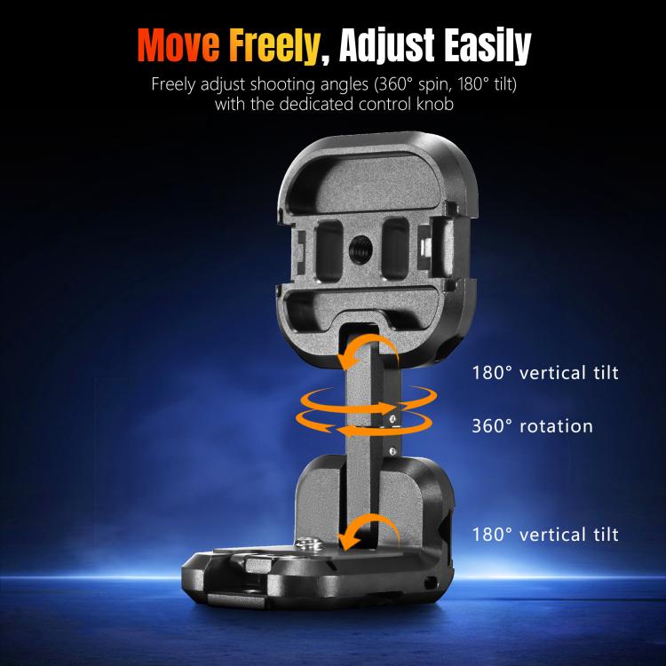 For DJI Osmo Pocket 4 / 3 STARTRC Metal L-shaped Expansion Bracket  - Black