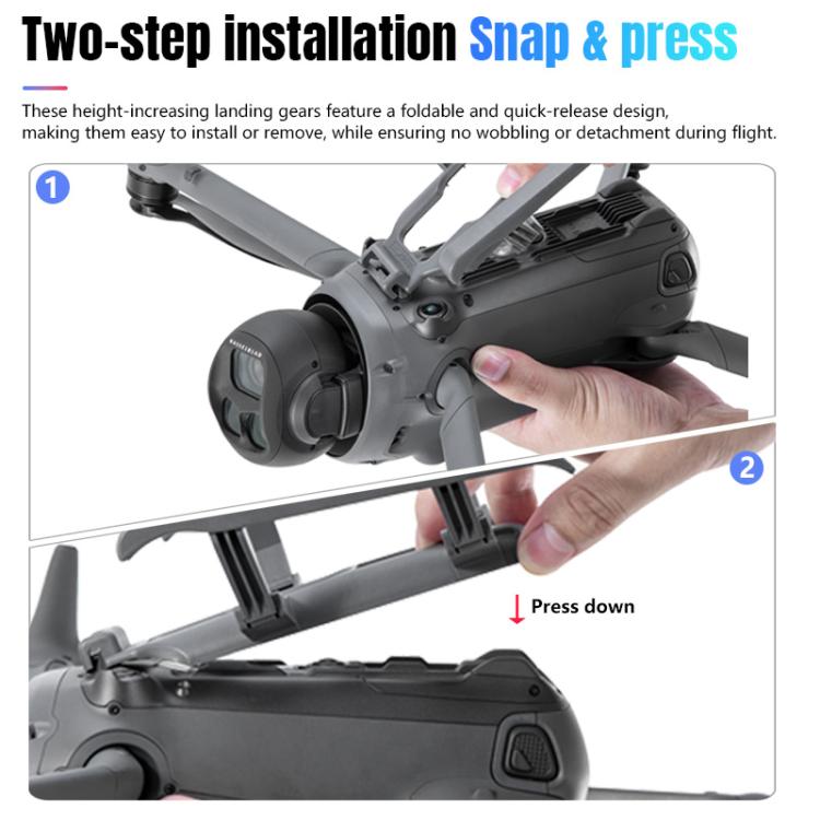 For DJI Mavic 4 Pro STARTRC Sled Anti-fall Anti-dirt Heightened Landing Gear Training Rack  - Grey
