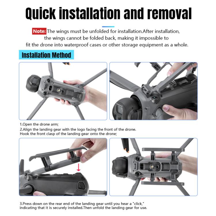 For DJI Mavic 4 Pro STARTRC Sled Anti-fall Anti-dirt Heightened Landing Gear Training Rack  - Grey