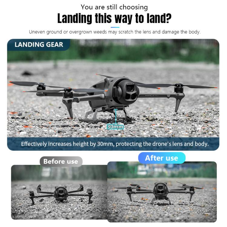 For DJI Mavic 4 Pro STARTRC Sled Anti-fall Anti-dirt Heightened Landing Gear Training Rack  - Grey
