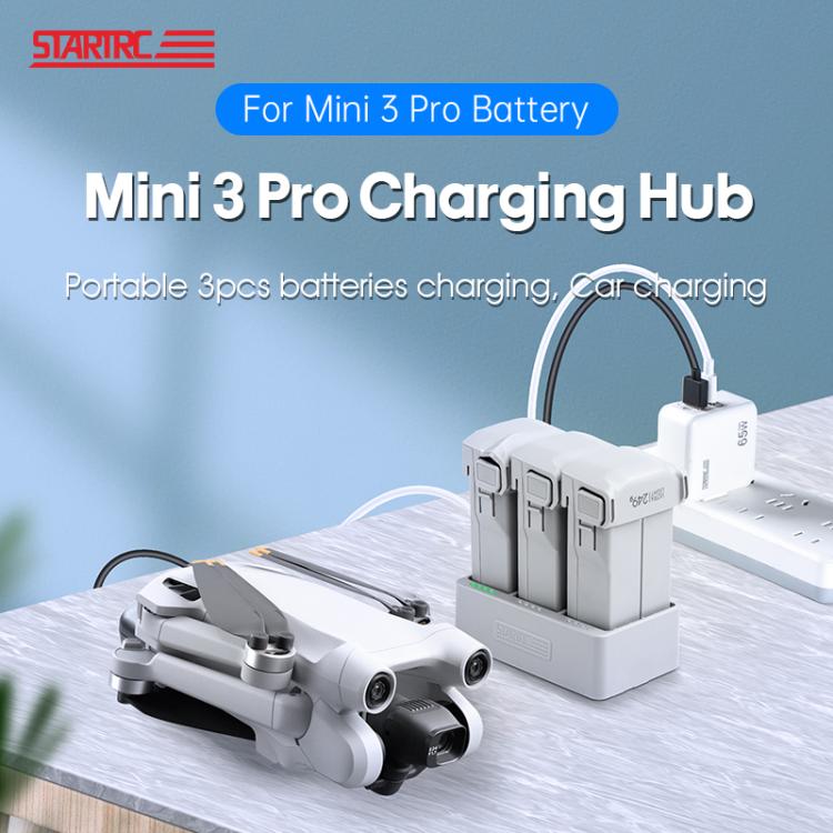 For DJI Mini 3 Pro STARTRC 3 in 1 Charging Butler Battery Charger  - Grey