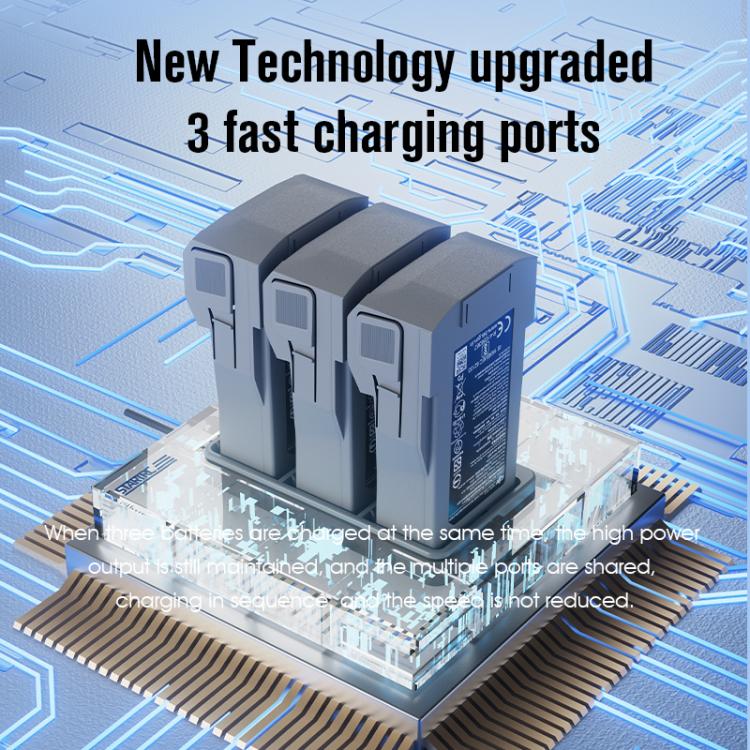 For DJI Mini 3 Pro STARTRC 3 in 1 Charging Butler Battery Charger  - Grey