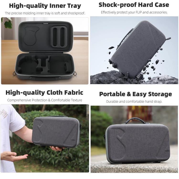 For DJI Flip Sunnylife Simple Storage Bag Shoulder Handbag  - Black