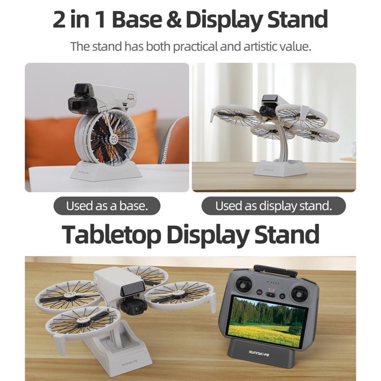 For DJI Flip Sunnylife 2 in 1 Desktop Display Stand Drone Base Mount Exhibition Base Bracket  - Grey