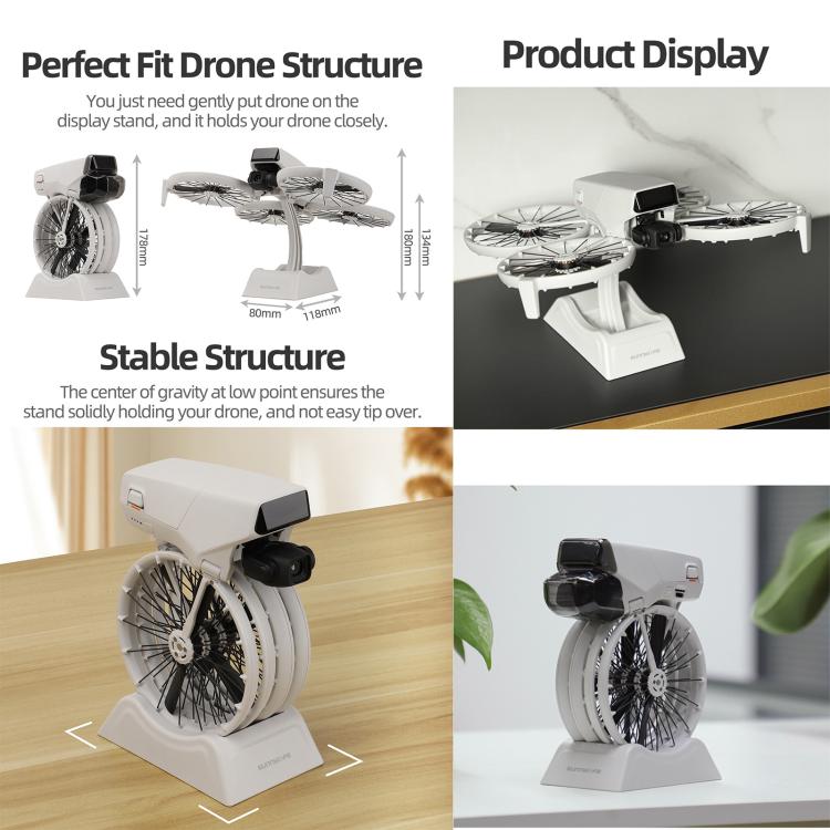 For DJI Flip Sunnylife 2 in 1 Desktop Display Stand Drone Base Mount Exhibition Base Bracket  - Grey
