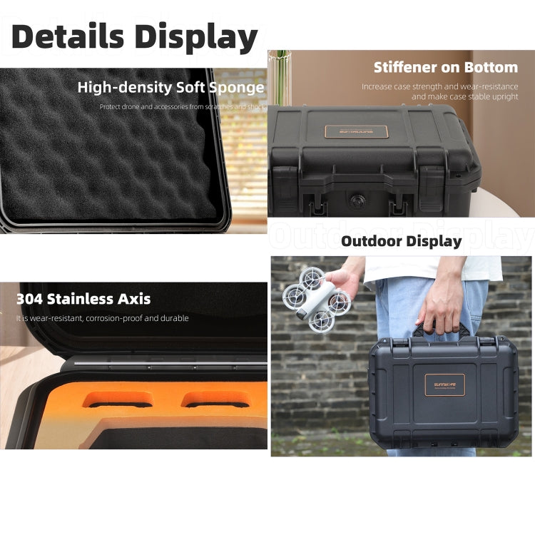 For DJI Neo Sunnylife Safety Carrying Case Waterproof Shock-proof Hard Travel Case  - Black