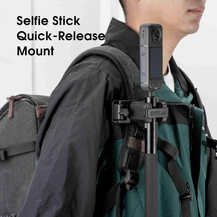 STARTRC Quick-Release Backpack Mount Clip Bracket for Selfie Stick or Action Camera  - Black