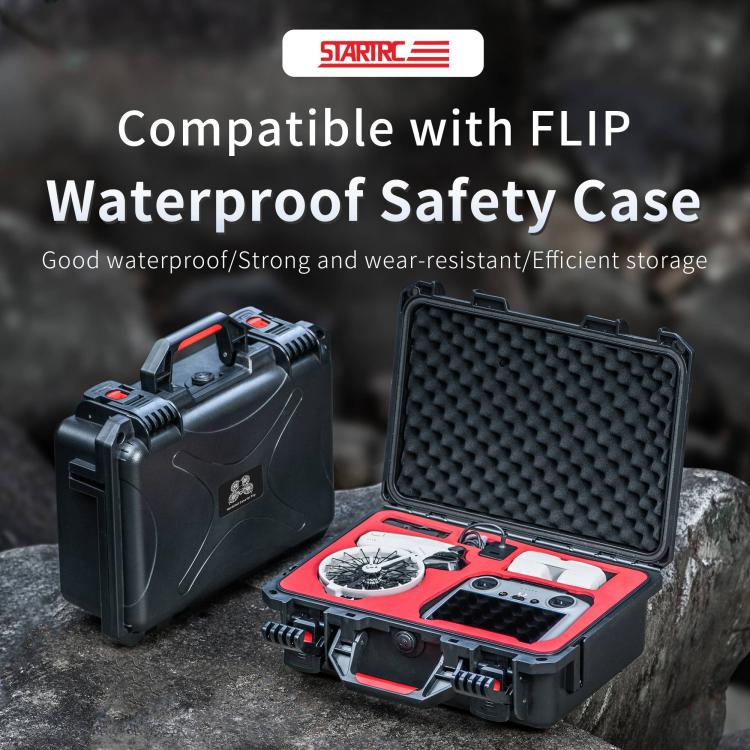 For DJI Flip STARTRC Waterproof ABS Suitcase Storage Box  - Black