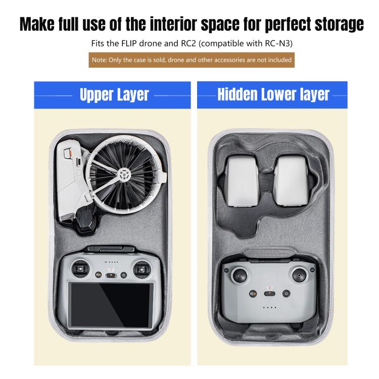 For DJI Flip STARTRC Shoulder Storage Bag Integrated Handbag  - Grey