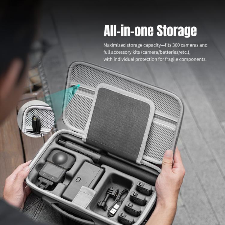 For DJI Osmo 360 STARTRC Full Kit Portable Handbag Shoulder PU Storage Bag  - Grey