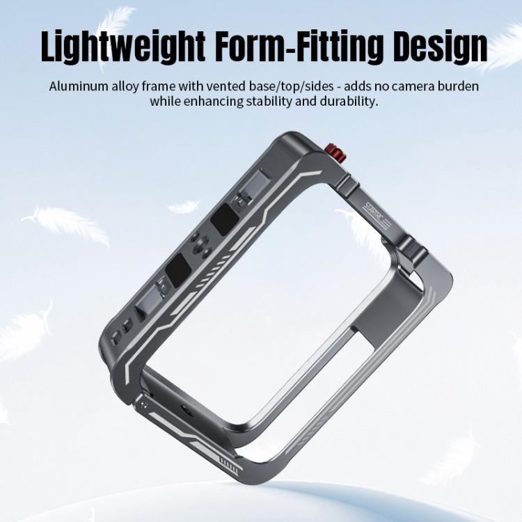 For DJI Osmo 360 STARTRC Metal Cage Frame with Cold Shoe  - Grey