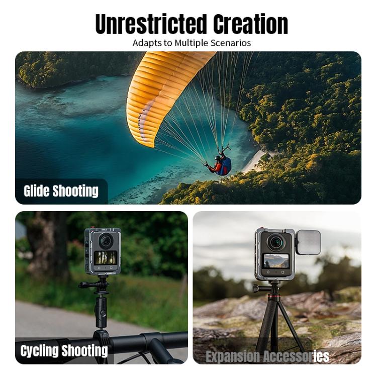 For DJI Osmo 360 STARTRC Metal Cage Frame with Cold Shoe  - Grey