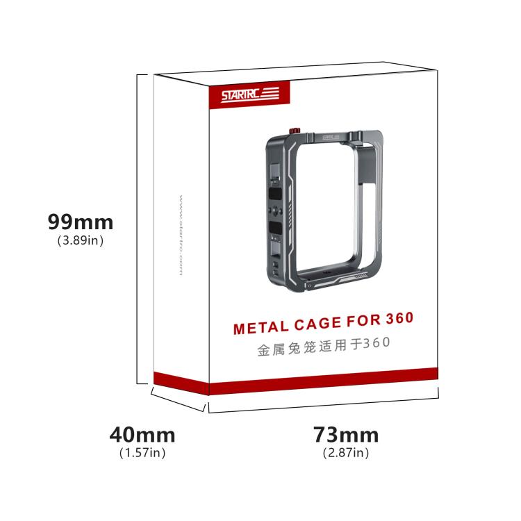 For DJI Osmo 360 STARTRC Metal Cage Frame with Cold Shoe  - Grey