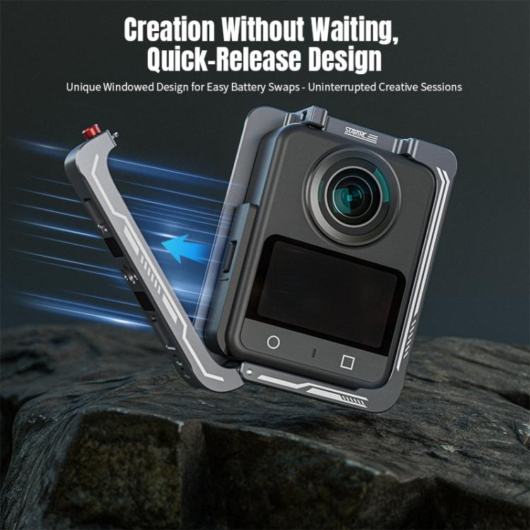 For DJI Osmo 360 STARTRC Metal Cage Frame with Cold Shoe  - Grey