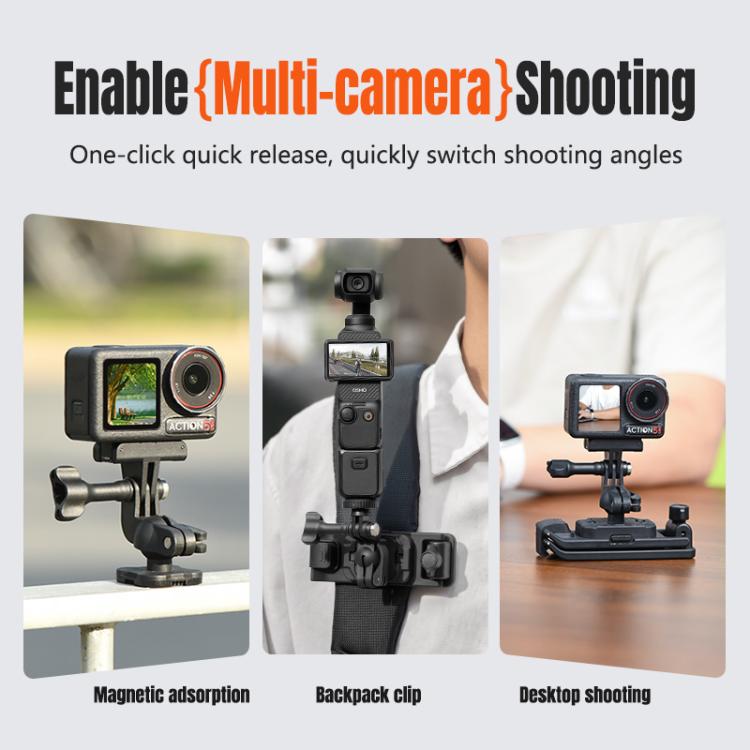 STARTRC Magnetic  Backpack Clip Mount for DJI Osmo 360 / GoPro Action Cameras  - Black