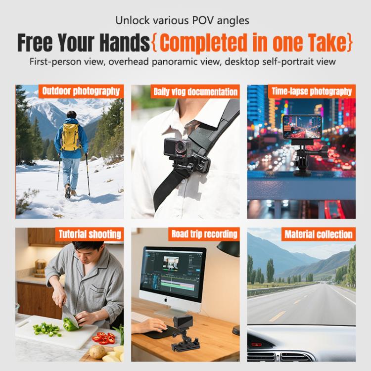STARTRC Magnetic  Backpack Clip Mount for DJI Osmo 360 / GoPro Action Cameras  - Black
