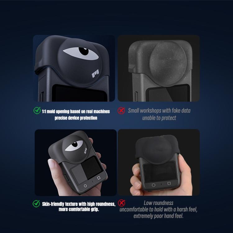 For DJI Osmo 360 STARTRC Camera Silicone Lens Cap Lens Cover  - Black