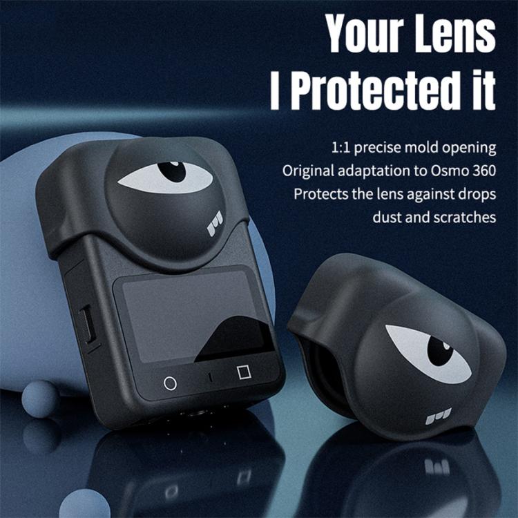 For DJI Osmo 360 STARTRC Camera Silicone Lens Cap Lens Cover  - Black