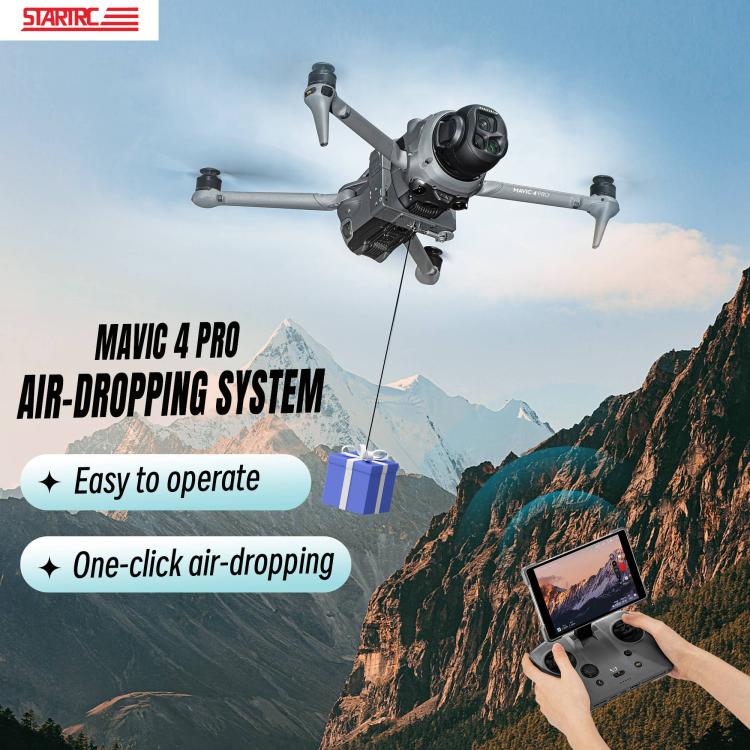 For DJI Mavic 4 Pro STARTRC Air-Dropping System Thrower Parabolic with Expansion Bracket  - Black