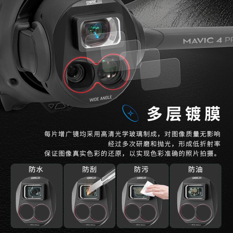For DJI Mavic 4 Pro STARTRC Drone Wide-Angle Lens Filter  - Black